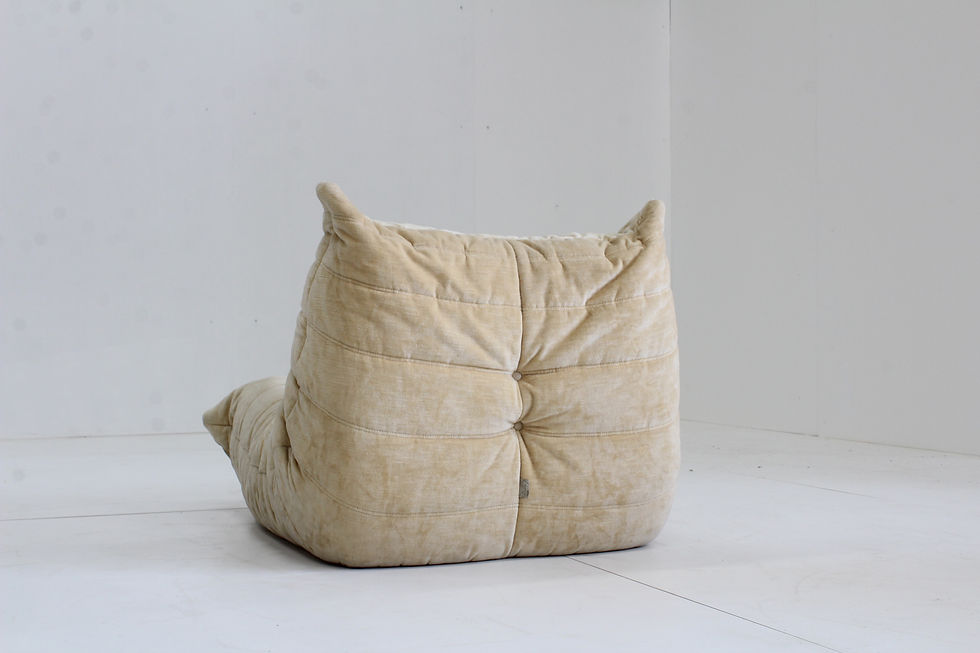 Thumbnail: Original Vintage Togo ligne Roset chair beige velvet by Michel Ducaroy