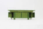 Vintage Italian Sideboard from the 1960s, Italy. Wooden sideboard in unique green colour. Sculptural Italian design crafted i