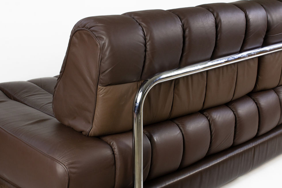 Thumbnail: Vintage design sofa De Sede Ds85 daybed in donker bruin leer.