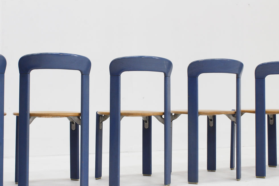 Thumbnail: Vintage Bruno Rey dining chairs model 3300 set of 6