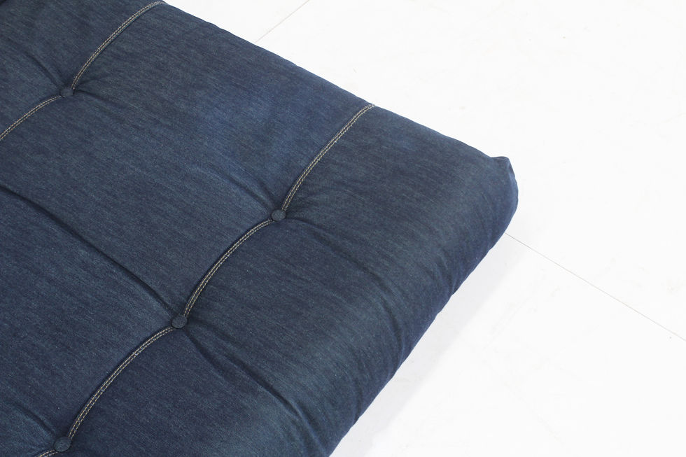 Thumbnail: Vintage Roche Bobois Mah Jong sofa denim fabric 6 pieces design by Hans Hopfer