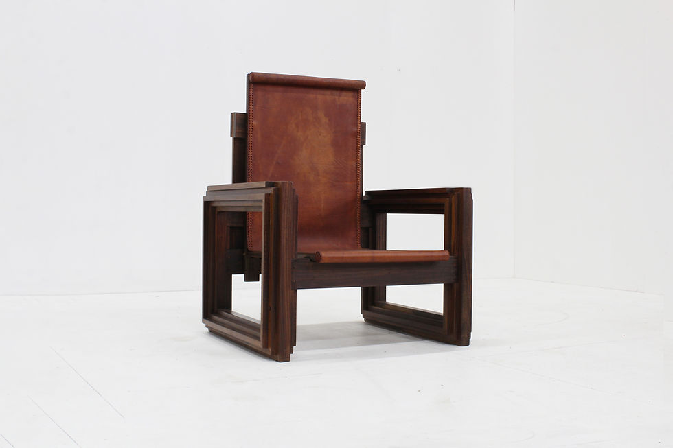 Vintage sculptural leather armchair by Anacleto Spazzapan , Italy 1970s