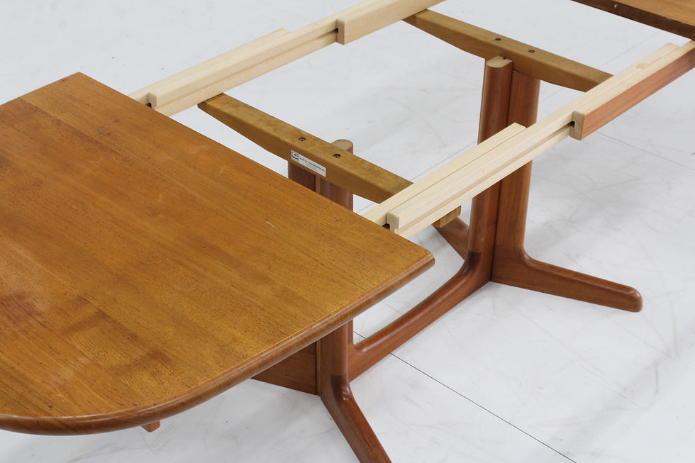Thumbnail: Vintage Danish oval extendable dining table Gudme Mobelfabrik