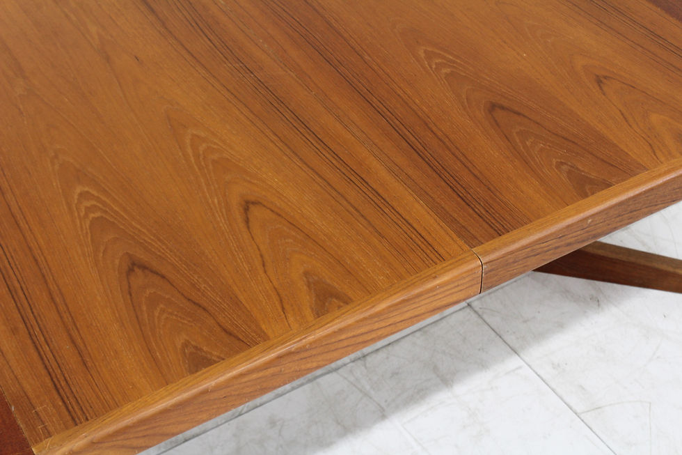 Thumbnail: Vintage Danish round extendable dining table 1960s