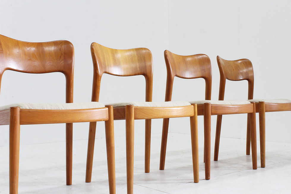 Thumbnail: Vintage Danish Dining Chairs by Niels Koefoed for Koefoeds Hornslet, 1960s, Set
