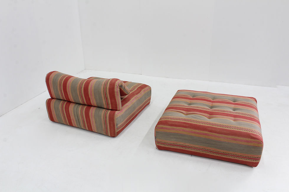Thumbnail: Vintage Roche Bobois Voyage Immobile armchair and ottoman