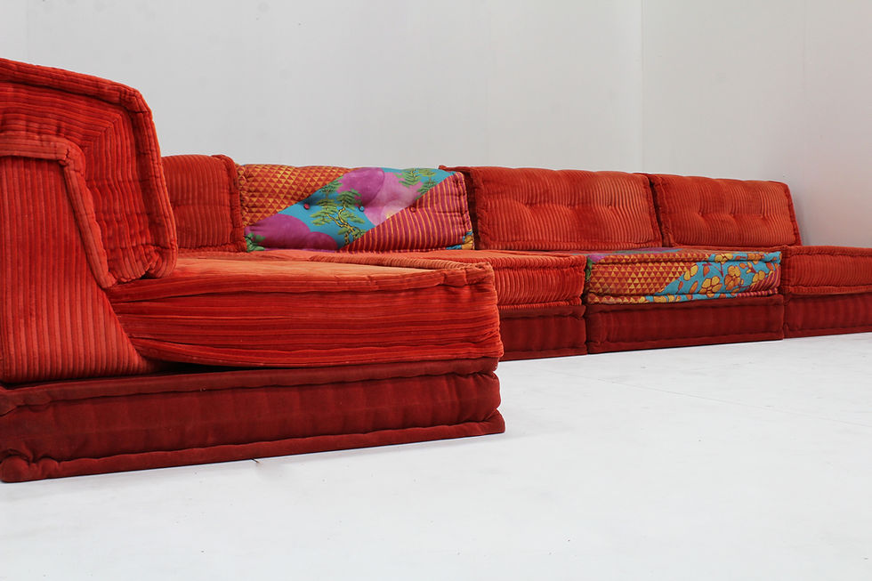 Thumbnail: Roche Bobois Mah Jong sofa Kenzo Takada design by Hans Hopfer ,set of 15