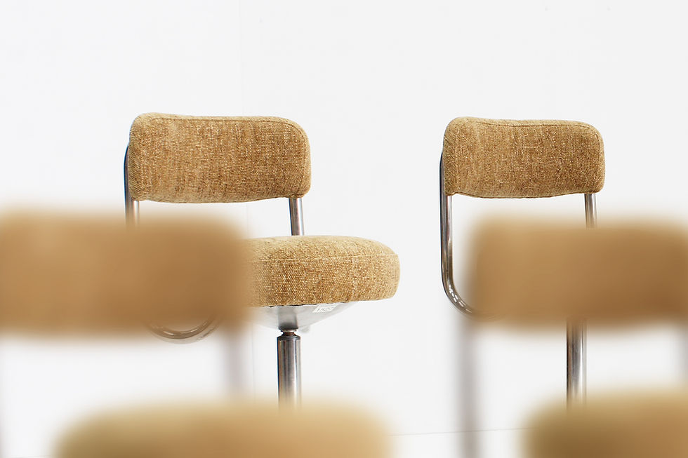 Thumbnail: Set of 4 vintage Swedish design bar stools by Borje Johanson