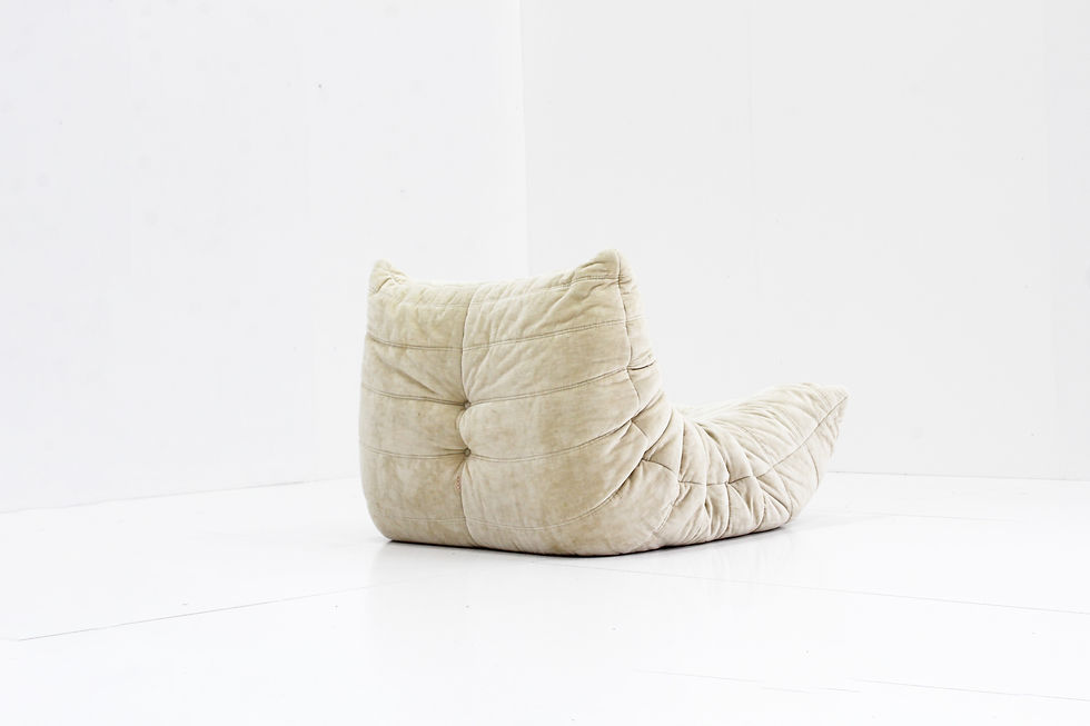 Thumbnail: Original Vintage Togo Ligne Roset chair beige fabric by Michel Ducaroy