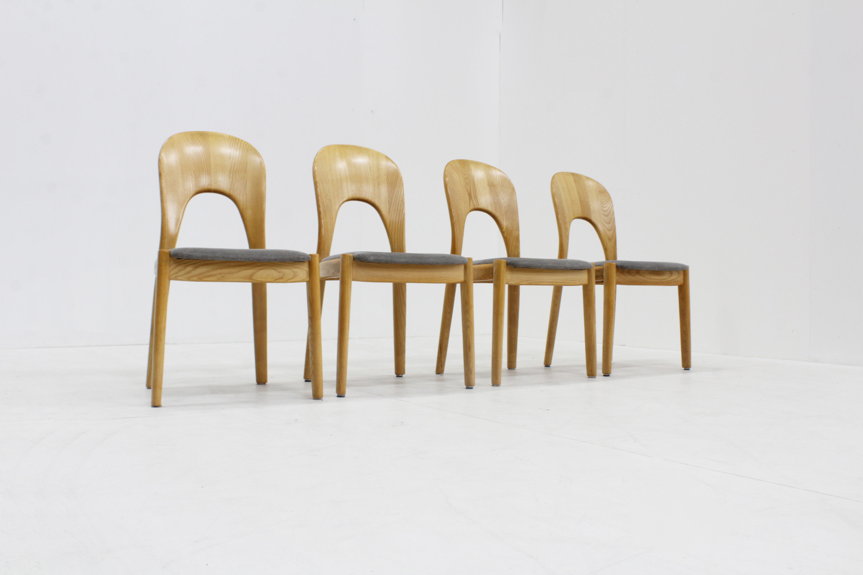 Vintage Danish Dining Chairs by Niels Koefoed solid oak, 1960s, Set of 4