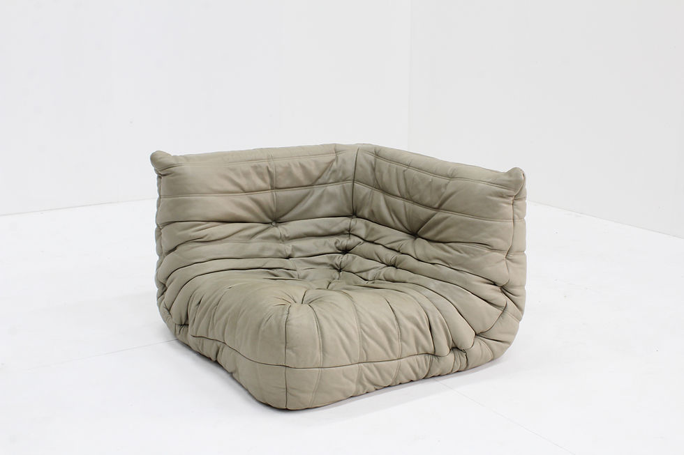 Thumbnail: Vintage Togo corner armchair  leather by Michel Ducaroy for Ligne Roset