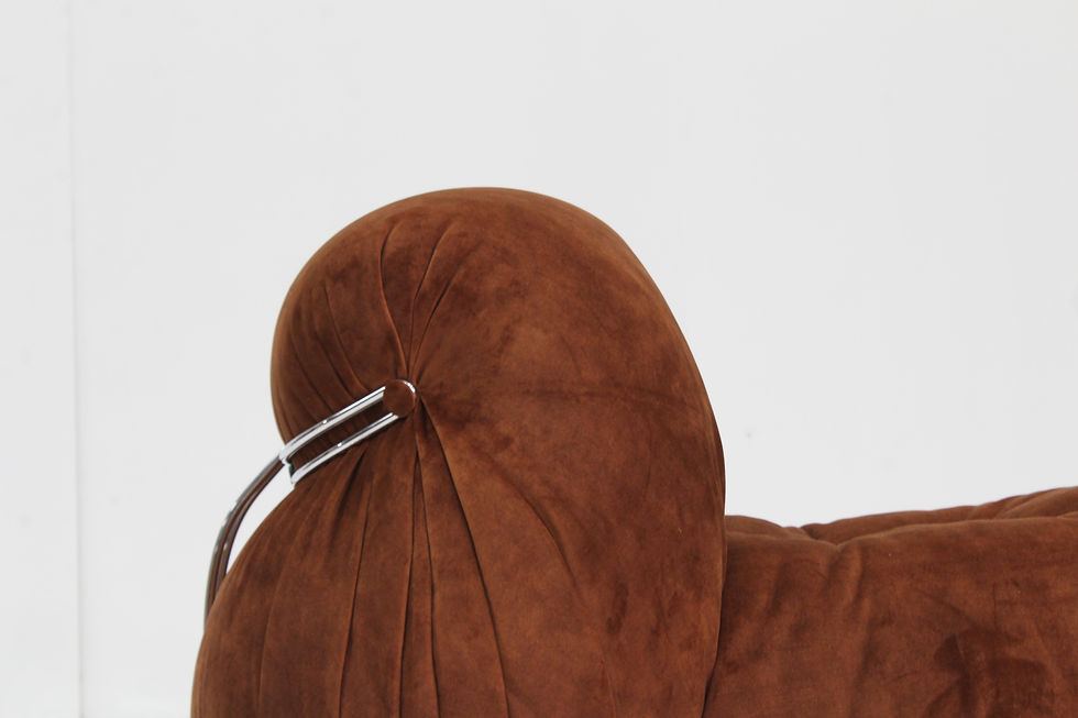 Thumbnail: Vintage Soriana lounge chair by Afra & Tobia Scarpa for Cassina from the 1970s reupholstered in a beautiful new velvet fabric