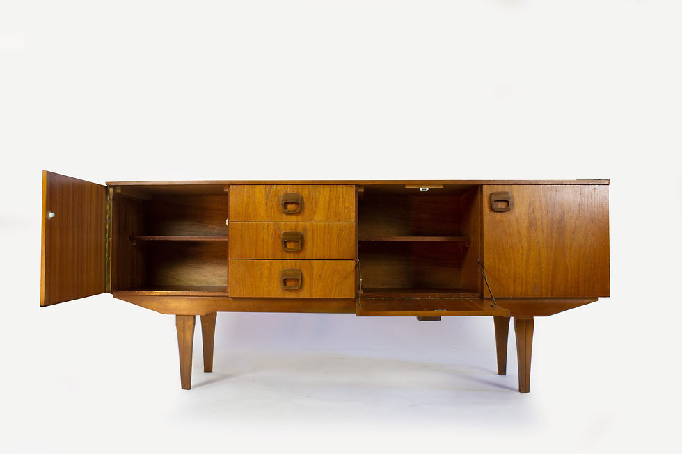 Thumbnail: Vintage teak dressoir deens design tv meubel jaren 60