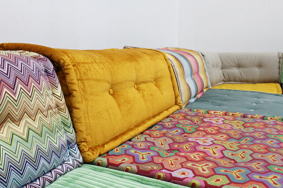 Thumbnail: Roche Bobois Mah Jong sofa Missoni design by Hans Hopfer ,set of 15