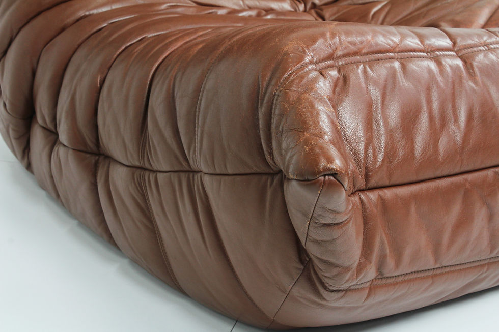 Thumbnail: Originele togo ligne roset fauteuil cognac leer