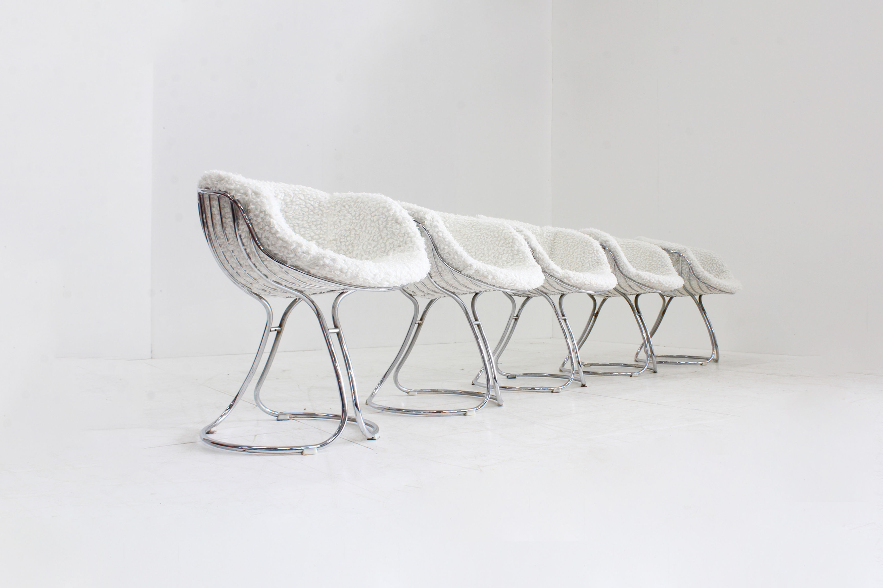 Set of 5 Pan Am dining chairs by Gastone Rinaldi for Rima Italy 1970s
