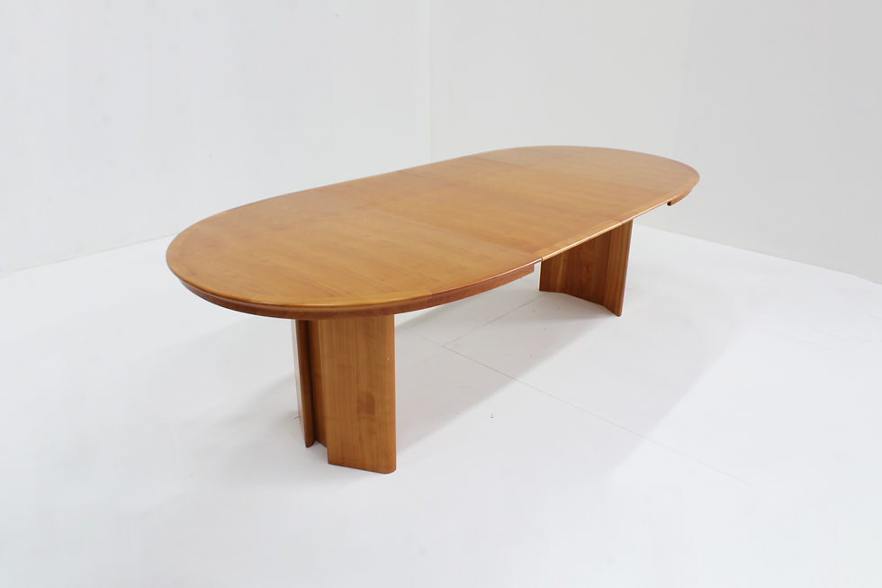 Thumbnail: Vintage Danish Large Oval Extendable Dining Table