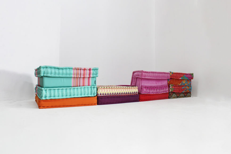Thumbnail: Roche Bobois Mah Jong sofa Kenzo Takada design by Hans Hopfer , set of 11