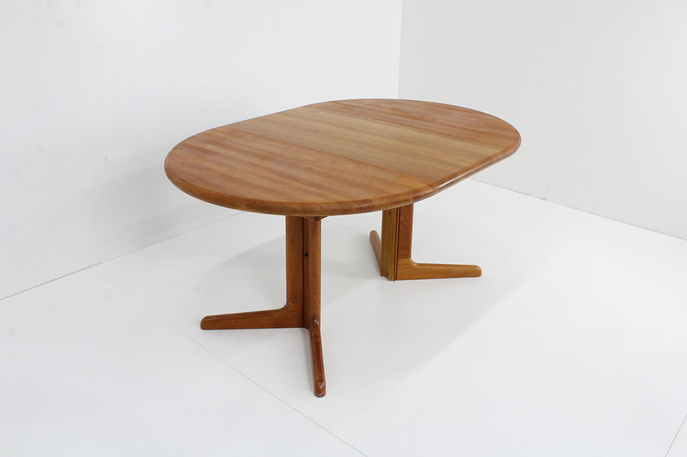 Vintage deense ronde uitschuifbare eettafel tafel teak door Gudme Mobelfabrik