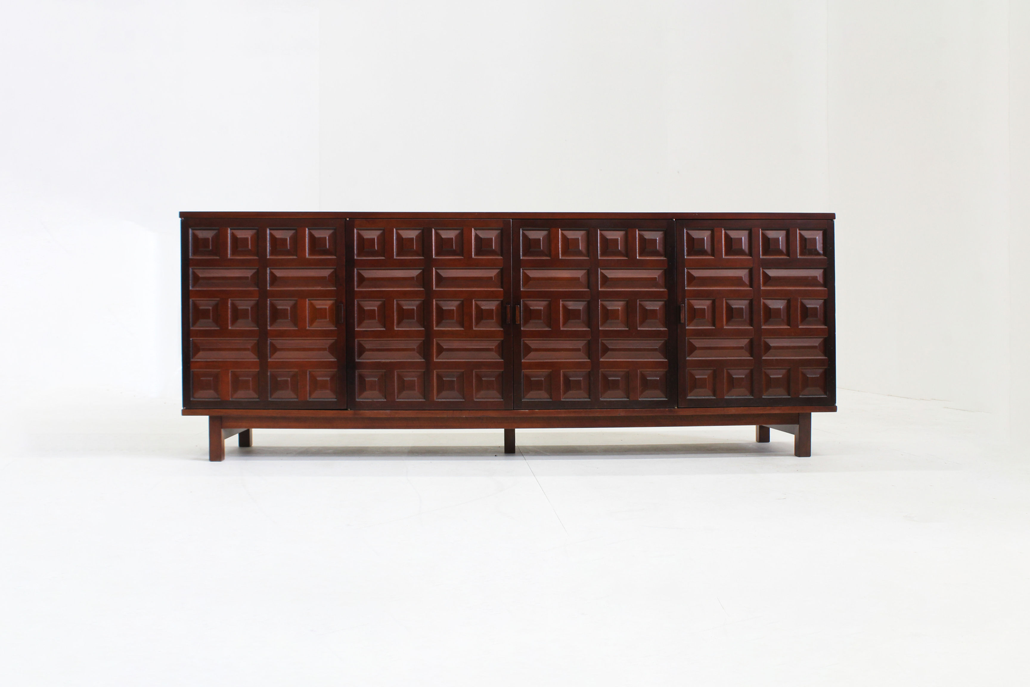 Vintage Spanish Brutalist Sideboard Credenza 1970s