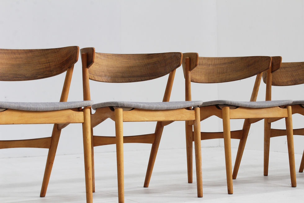 Thumbnail: Vintage danish  dining chairs model 7 by Helge Sibast 1960s Set of 4