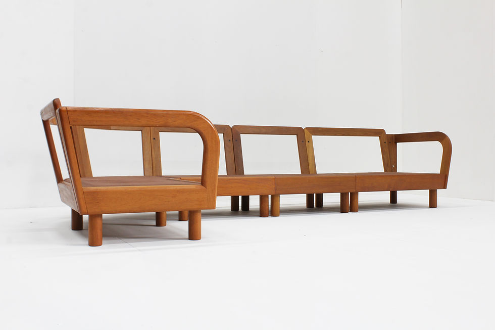 Thumbnail: Vintage Danish Mid Century Corner Sofa solid teak by Olsen Laursen 1960s