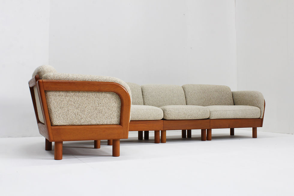 Thumbnail: Vintage Danish Mid Century Corner Sofa solid teak by Olsen Laursen 1960s