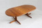 Vintage Danish round extendable dining table solid teak 1960s