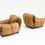 Thumbnail: Pair of leather curved armchairs 1970s Italy