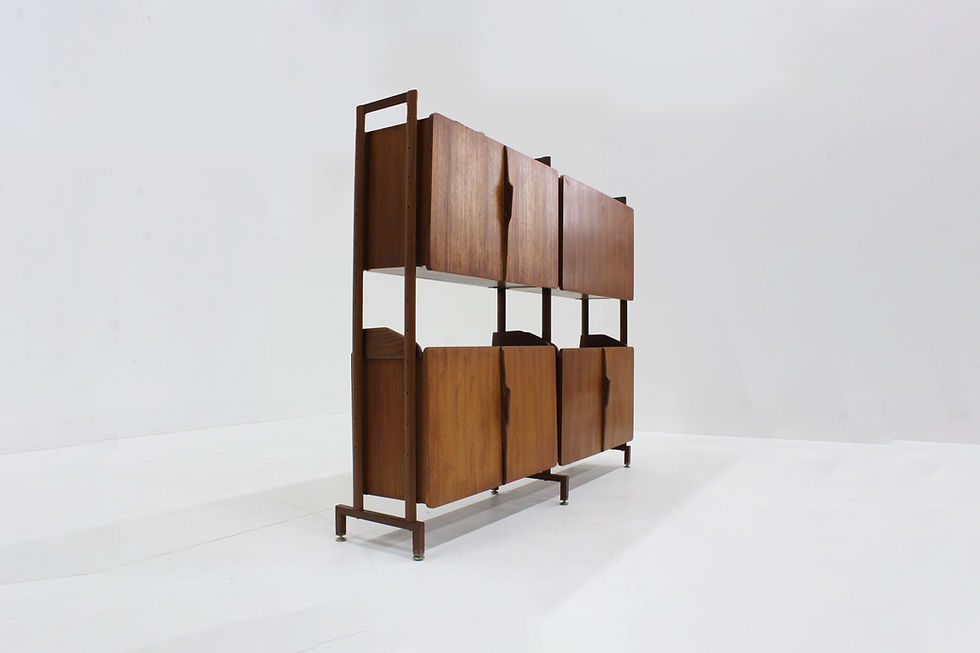 Thumbnail: Vintage Italian Mid century bookcase wall cabinet from the 1960s , Italy.
