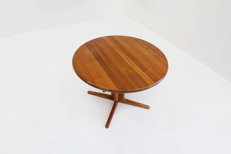 Thumbnail: Vintage Danish round extendable dining table solid teak