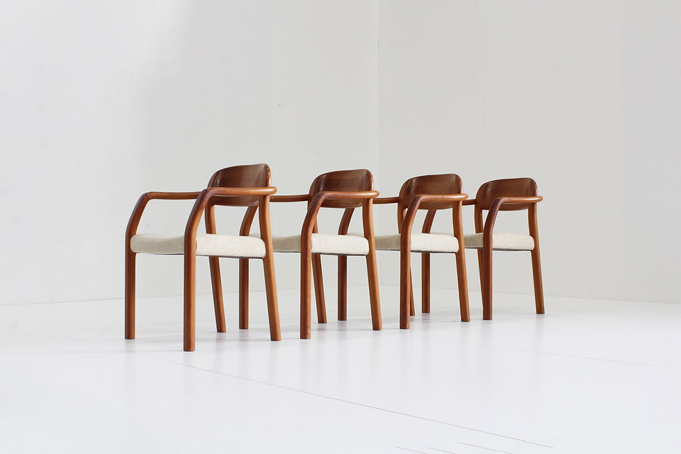 Thumbnail: Vintage Danish teak Dining Chairs 1960s set of 4