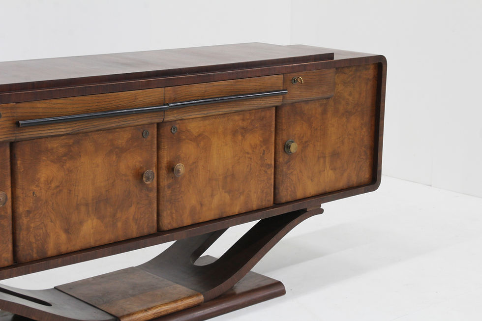 Thumbnail: Vintage Italian Art Deco Sideboard in Burl Wood 1930s