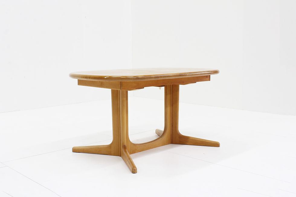 Thumbnail: Vintage Danish oval extendable dining table solid wood