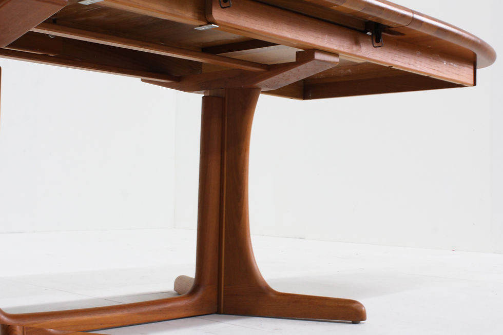 Thumbnail: Vintage  Danish oval extendable dining table solid teak 1960s