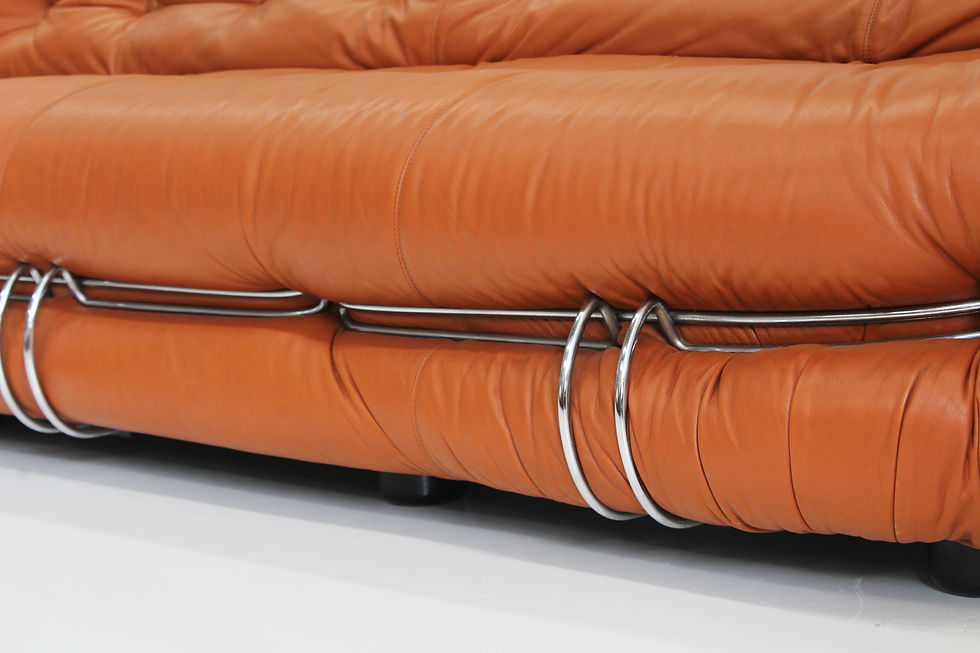 Thumbnail: Cognac Leather Soriana Sofa by Afra and Tobia Scarpa for Cassina, 1970s