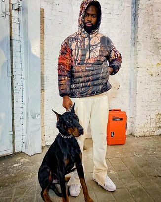 Ghetto holding a dog