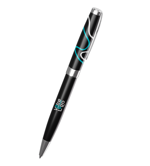 Exemple de stylo avec Votre Logo inscrit, articles publicitaire offert à l'agence de marketing Lenox.