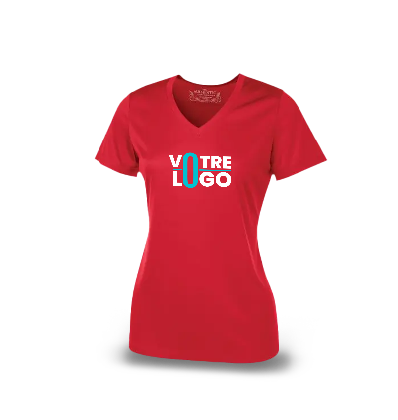 Miniature : T-Shirt Femme Dryfit Manches Courtes à Col en V