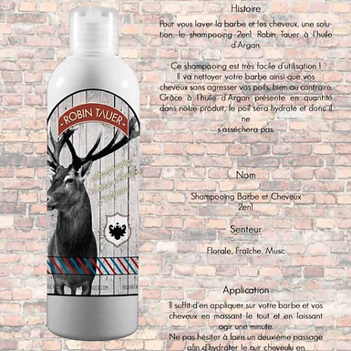Shampooing Barbe et Cheveux Robin Tauer 250ml