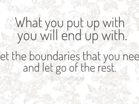 What you put up with you will end up with.