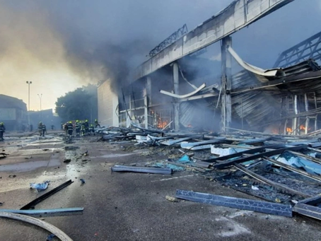 Deadly Russian missile hit a shopping mall in Kremenchuck killing at least two.