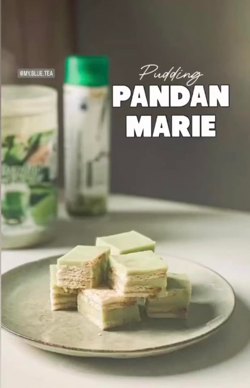 Thumbnail: Pandan Marie biscuit cake | My Blue Tea