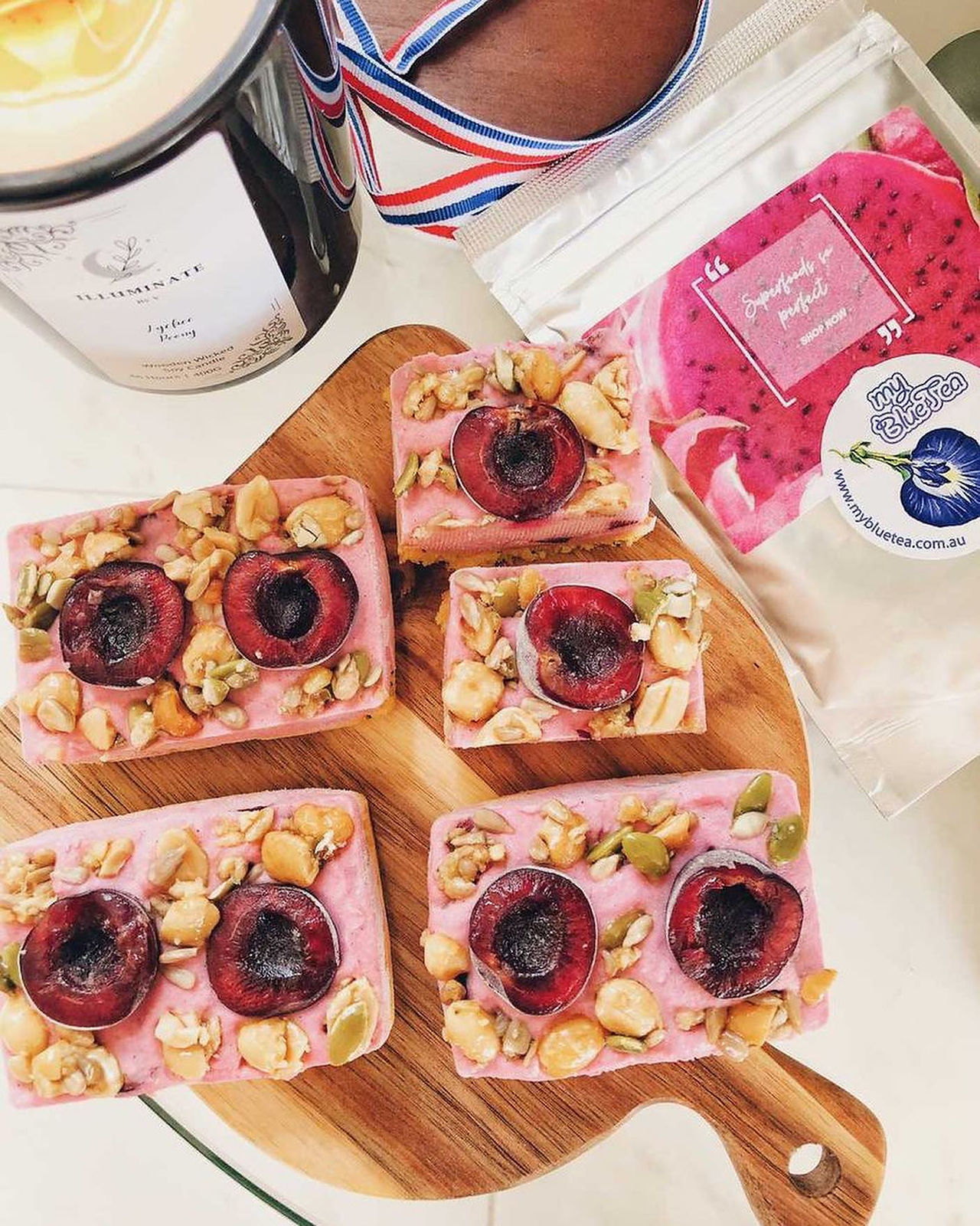 Dragon fruit Cherry Ricotta | My Blue Tea