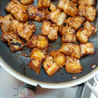 Sambal Kimchi Pork belly | My Blue Tea