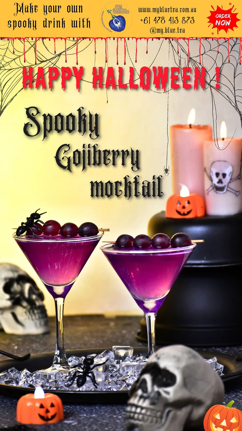 Happy Halloween with this Black Gojiberry spooky cocktail  | MyBlueTea