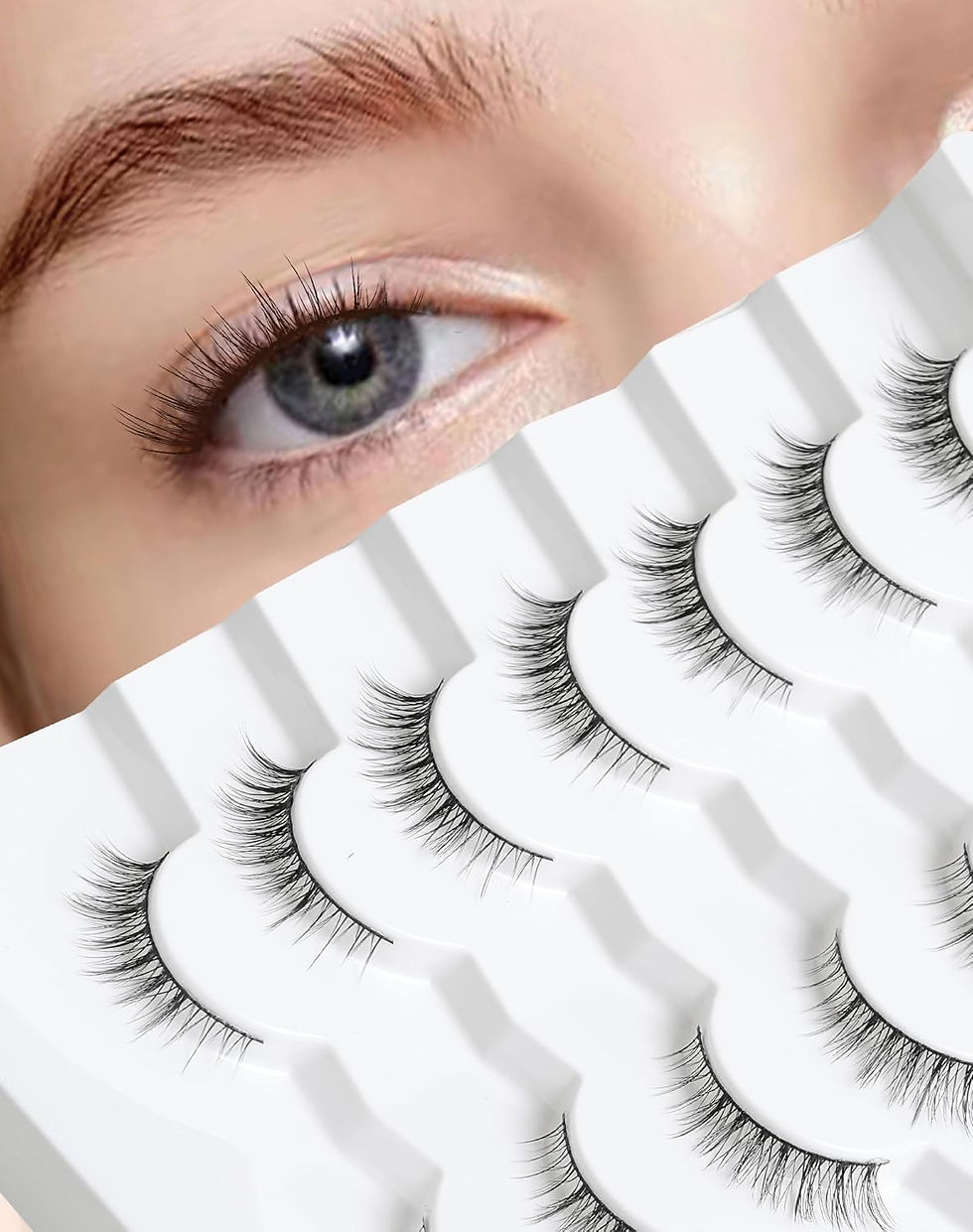 Thumbnail: Onlyall Natural Lashes Wispy Lashes Natural Look False Eyelashes Natural Flared