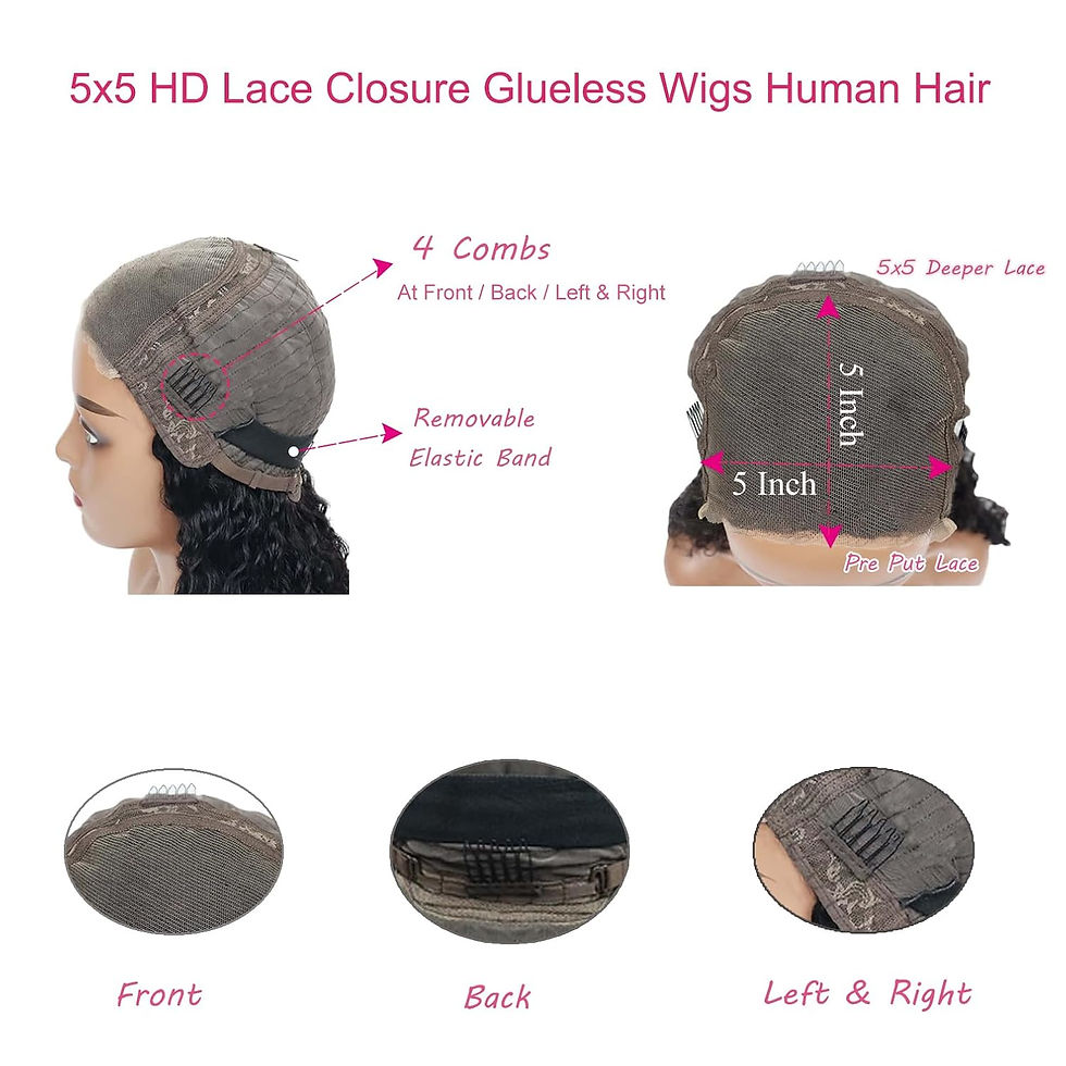 Thumbnail: Highlight Ombre 4/27 Human Hair Wear and Go Glueless Wigs Deep Wave Curly Wet a