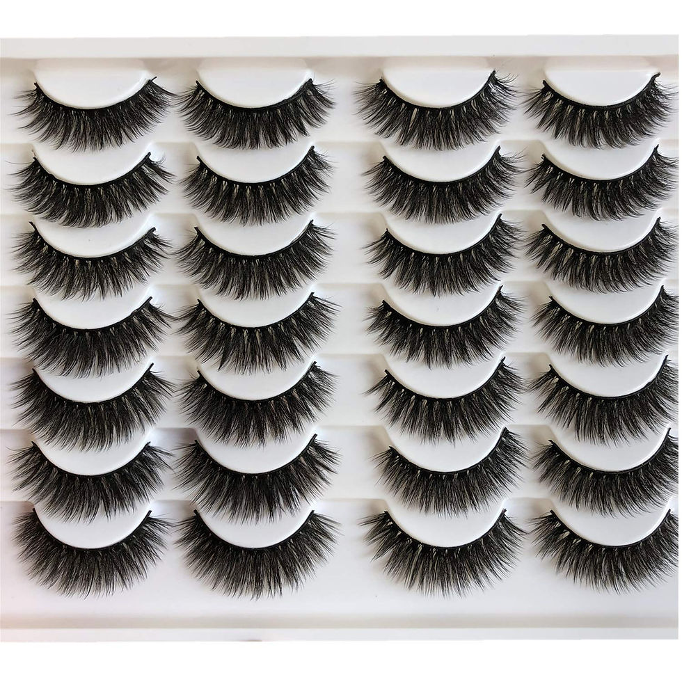 Thumbnail: Short Lashes Natural Look False Eyelashes Thick Fluffy Faux Mink Lashes Pack Wi