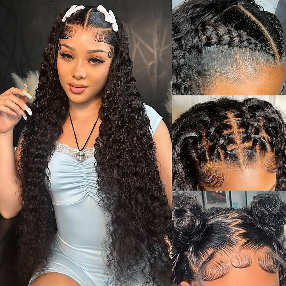Thumbnail: 13x6 Water Wave Lace Front Wigs Human Hair Pre Plucked Bleached Knots 200 Densi